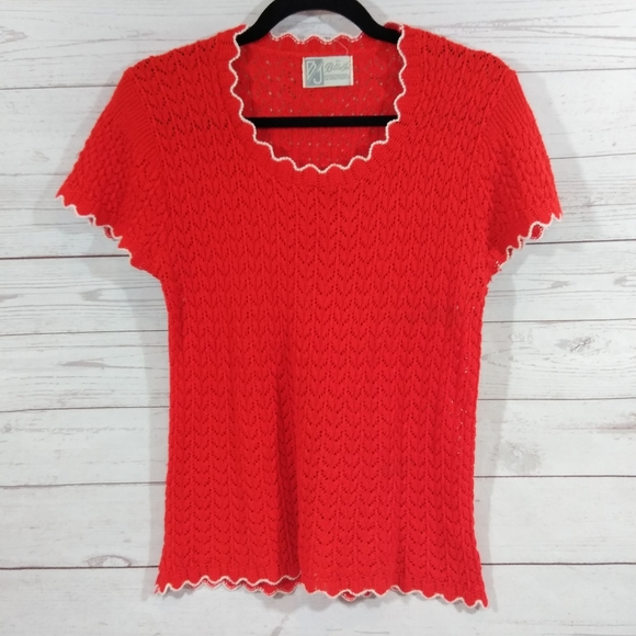 Vintage Billie Jo Red Sweater 80's - Picture 1 of 7